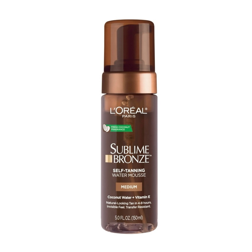 L'Oreal Paris Sublime Bronze Water Mousse, Self Tanner, Medium, 5 fl oz